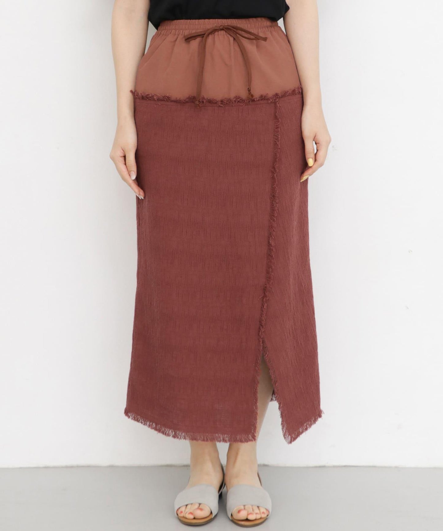 提花流蘇休閒半身裙