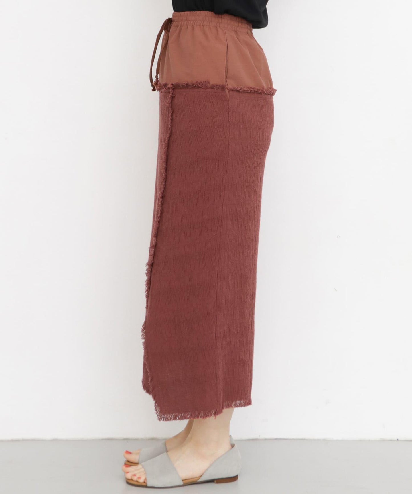 提花流蘇休閒半身裙