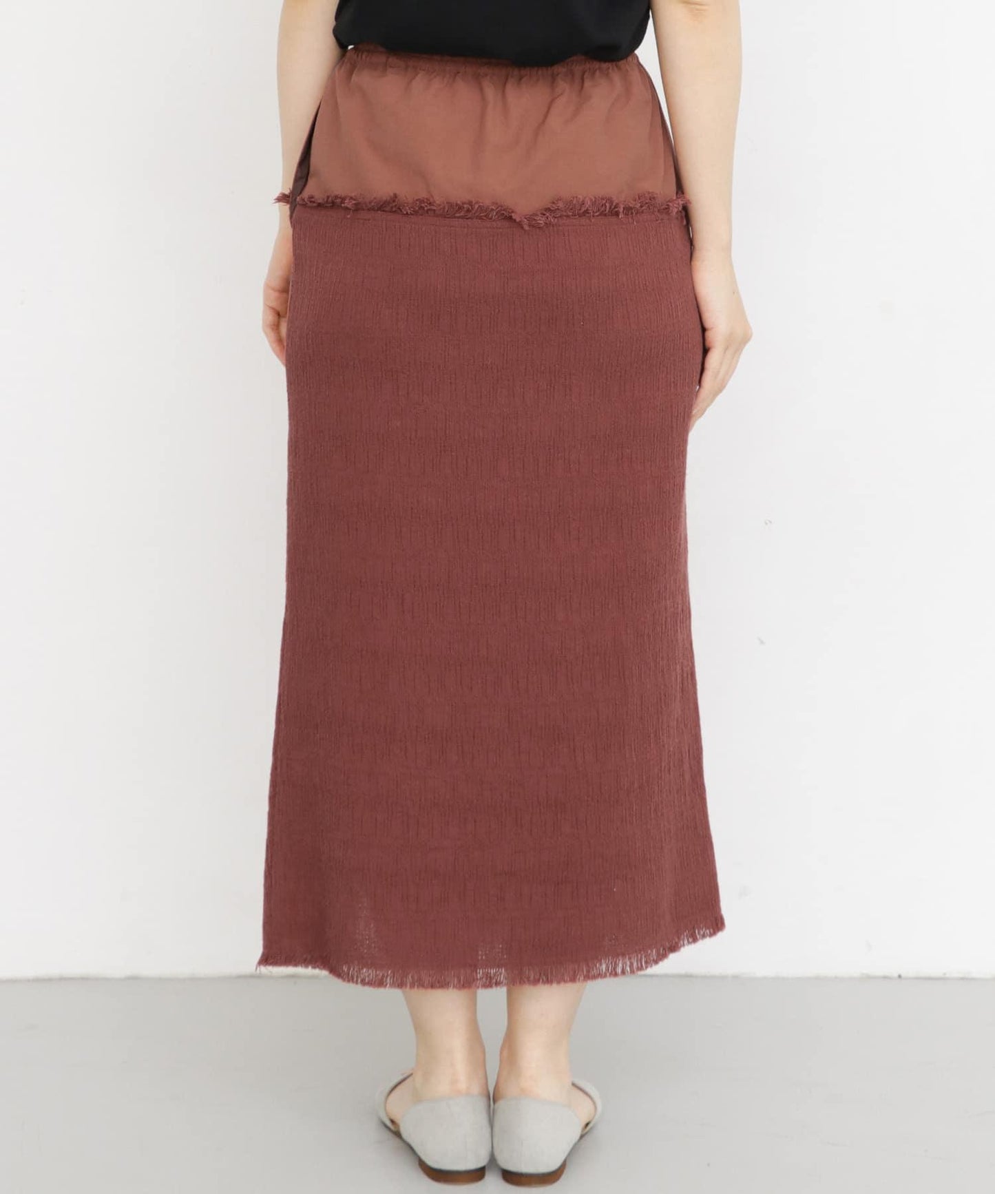 提花流蘇休閒半身裙