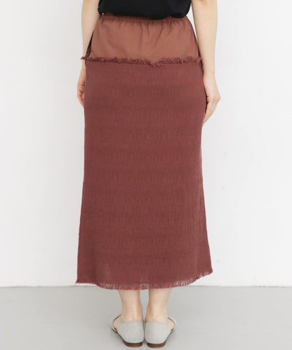 提花流蘇休閒半身裙