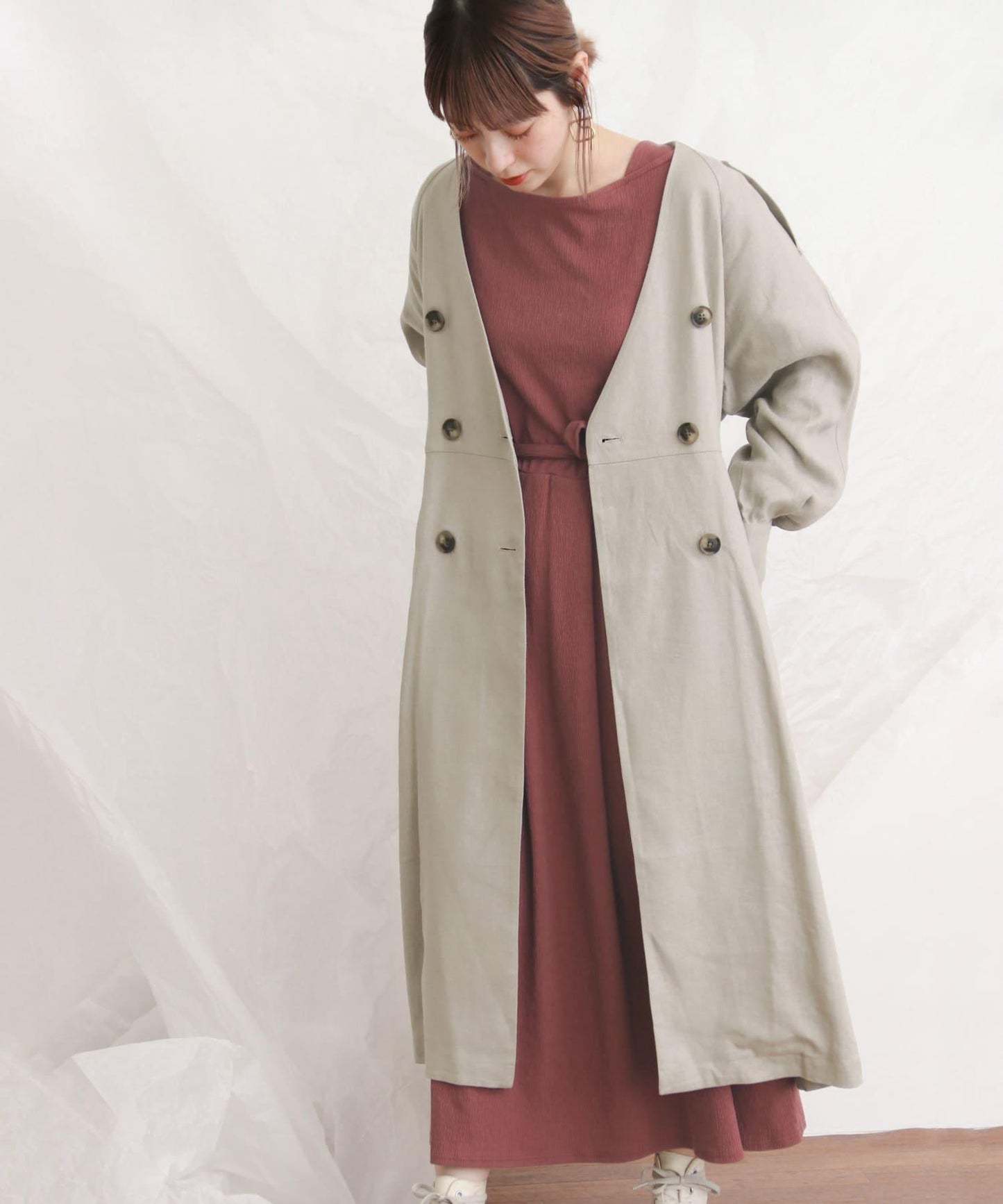 風衣連衣裙大衣∴