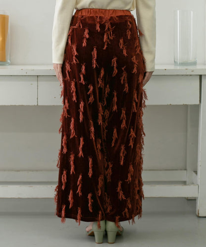 天鵝絨流蘇休閒褲∴