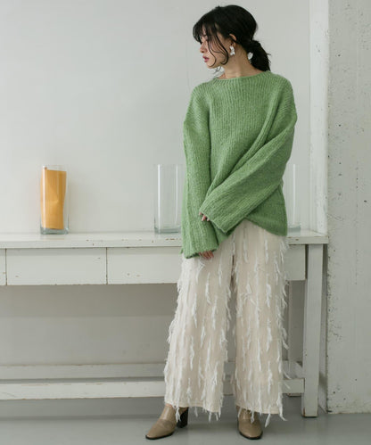 天鵝絨流蘇休閒褲∴