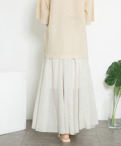 透視感蓬鬆喇叭半身裙