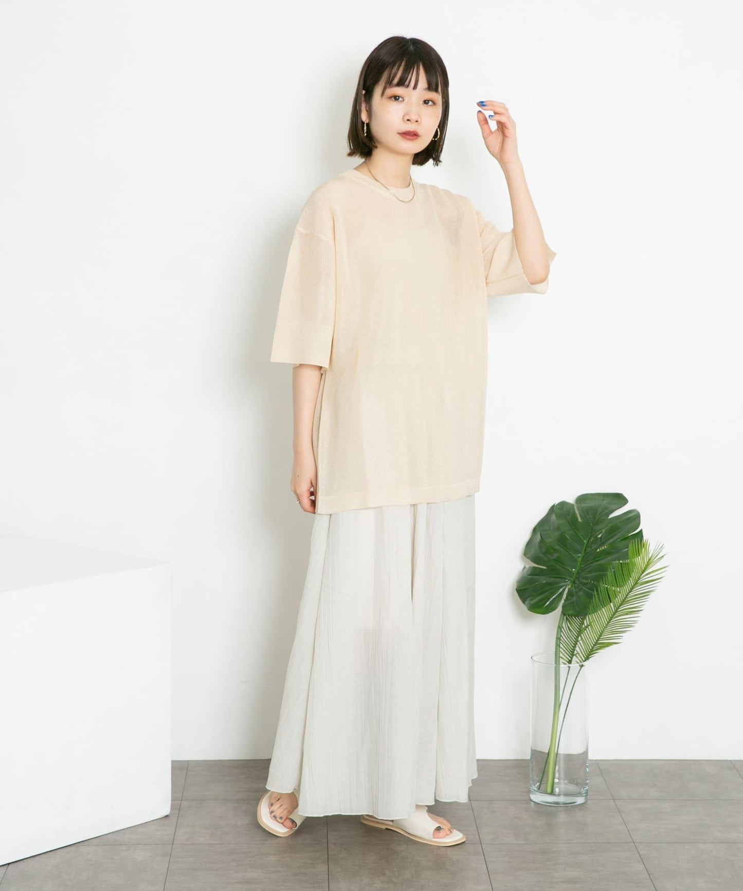 透視感蓬鬆喇叭半身裙