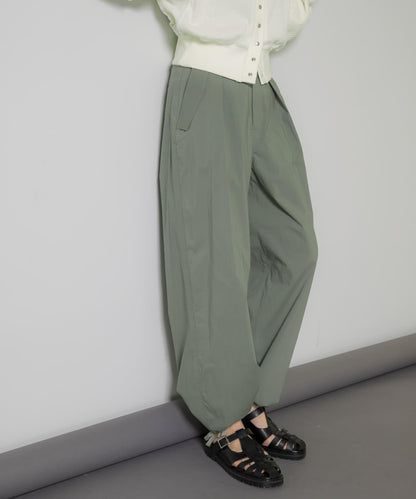 抽繩下襬工裝褲