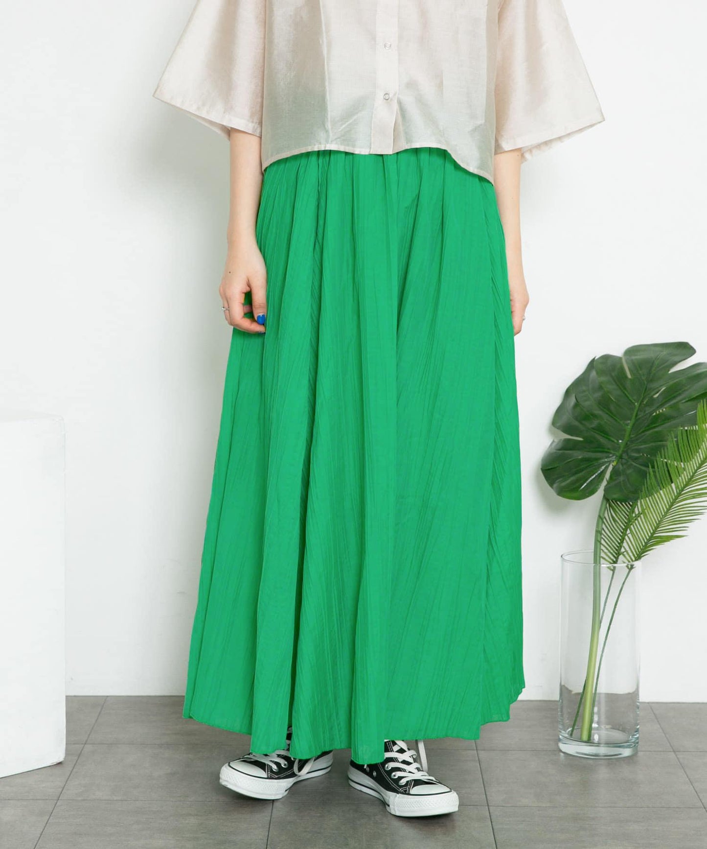 透視感蓬鬆喇叭半身裙