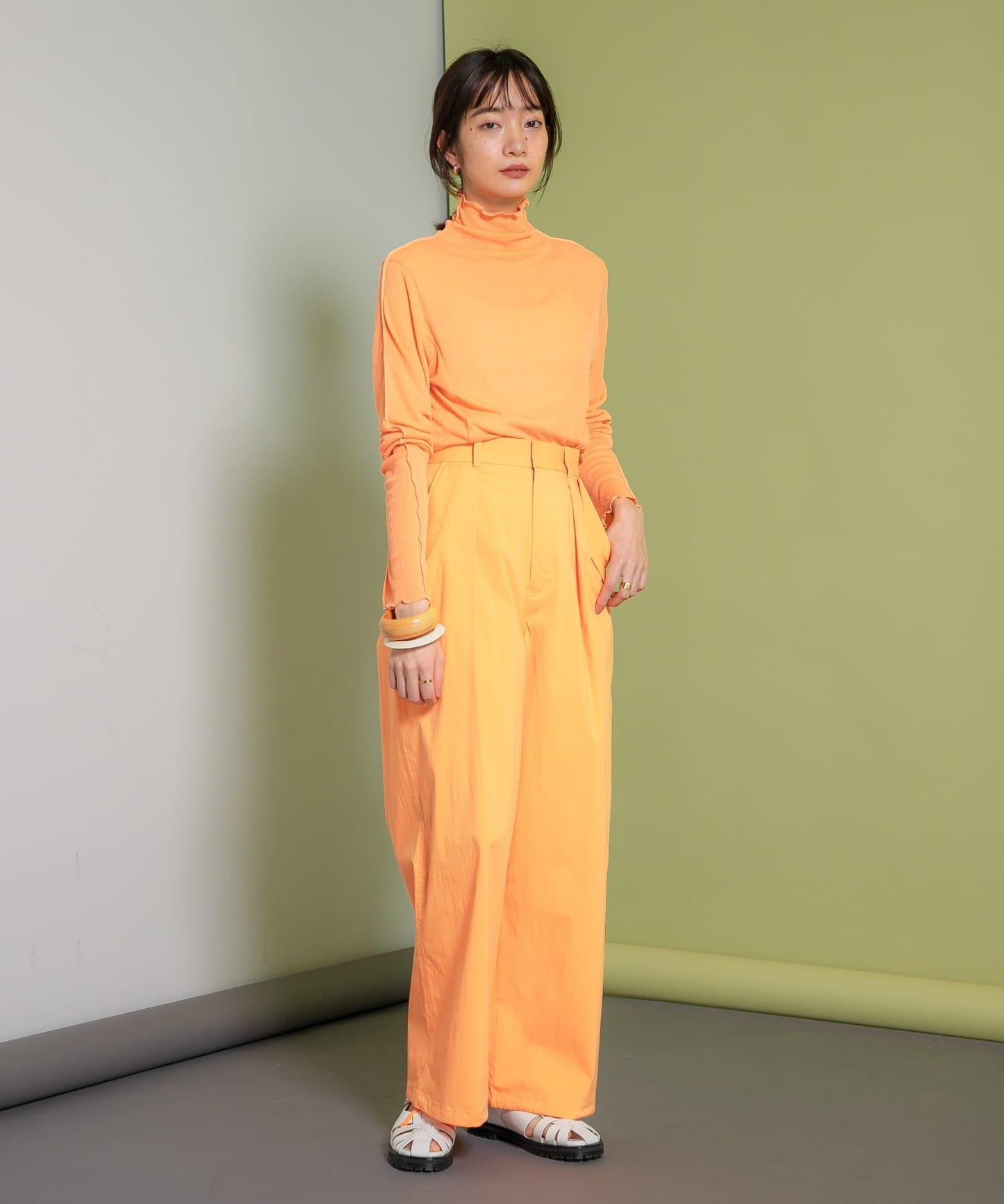 抽繩下襬工裝褲