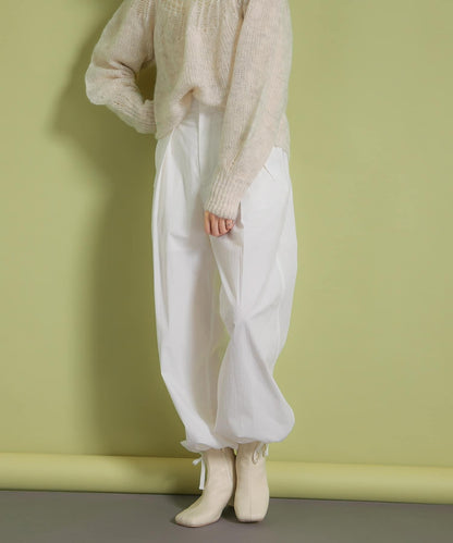 抽繩下襬工裝褲