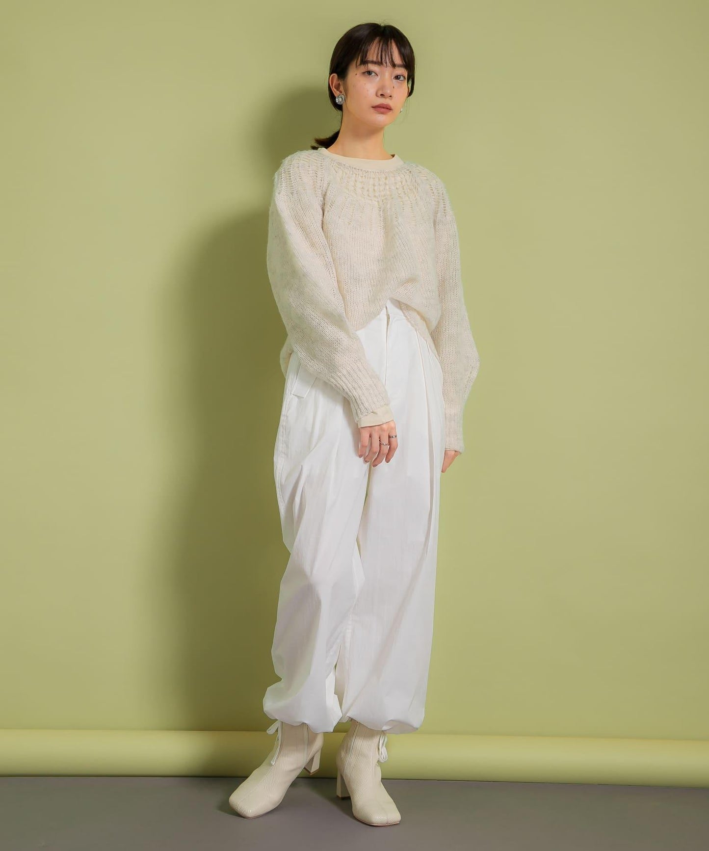 網紗拼接針織衫