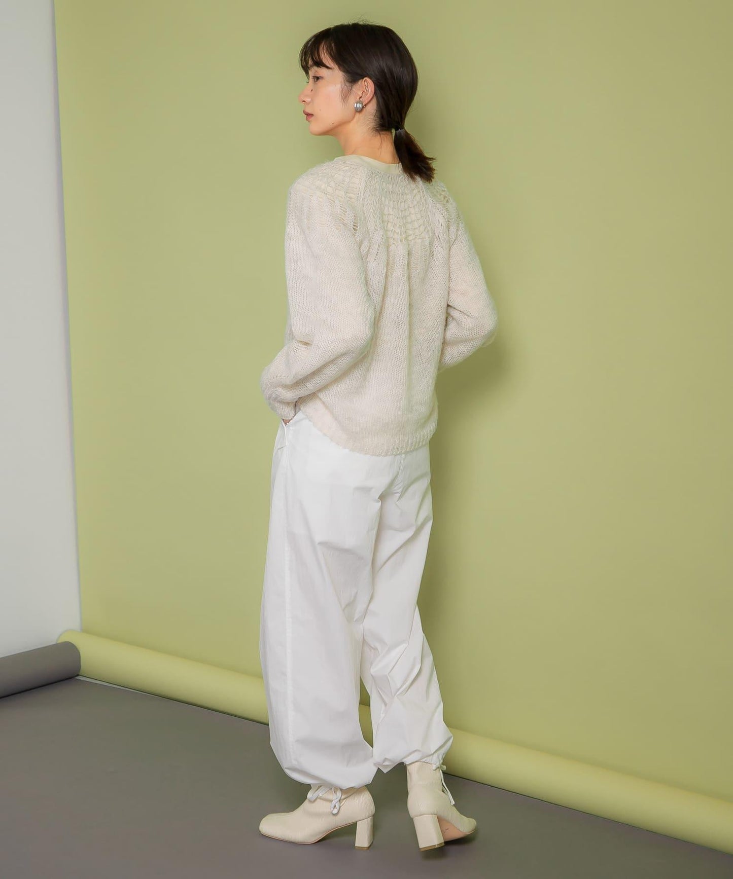 抽繩下襬工裝褲