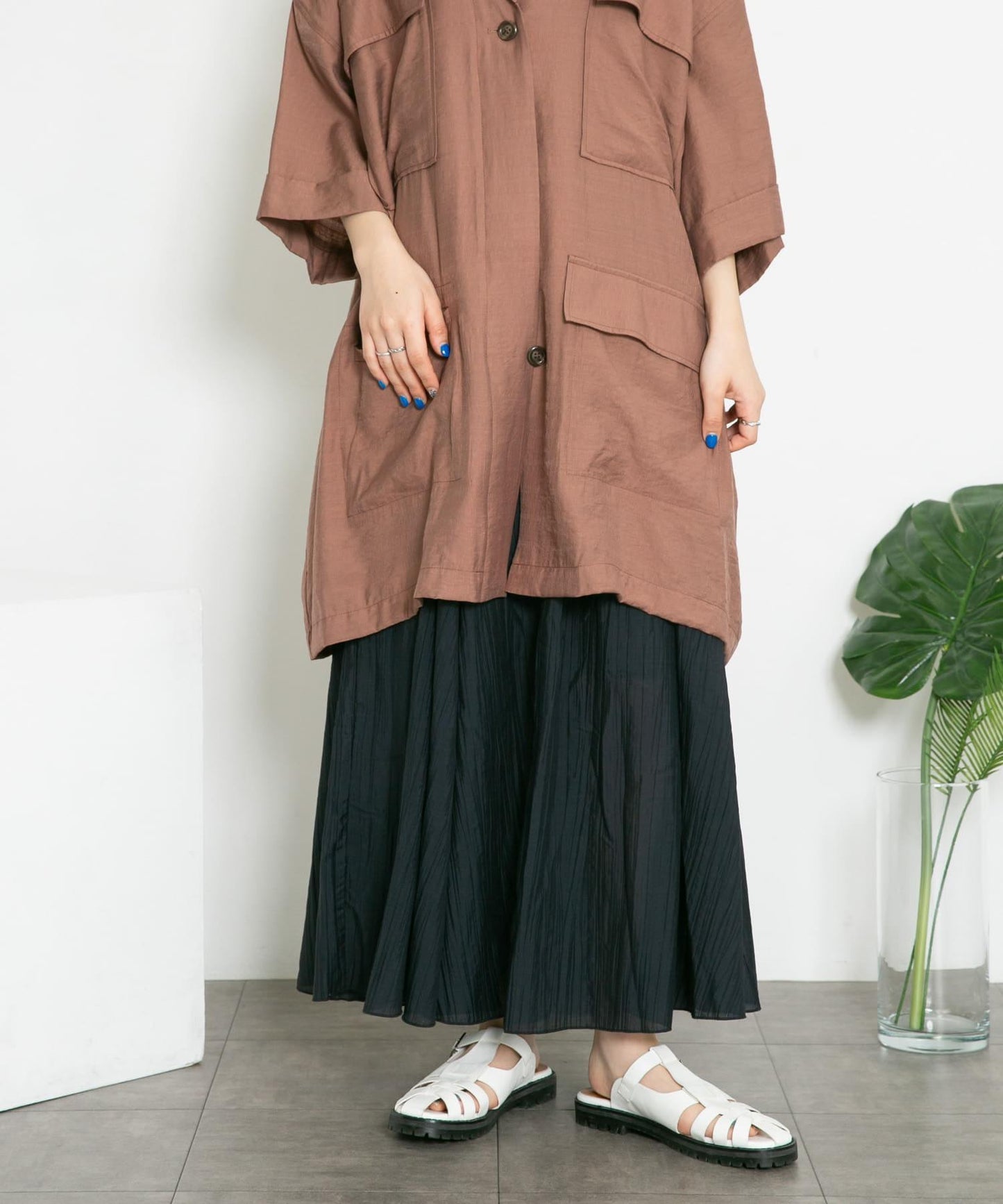 透視感蓬鬆喇叭半身裙