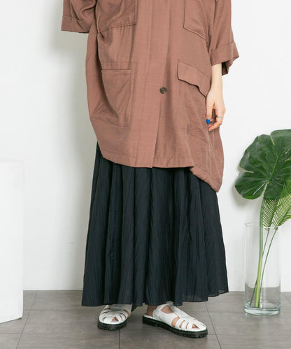 透視感蓬鬆喇叭半身裙