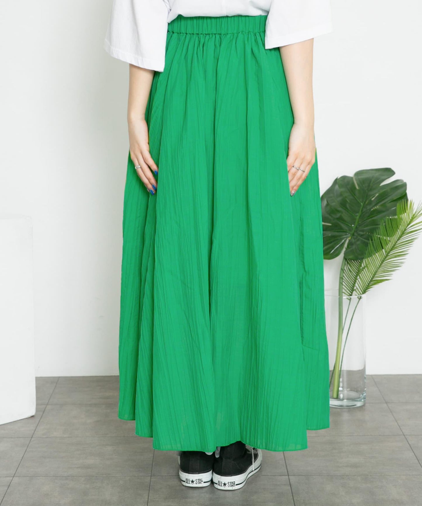 透視感蓬鬆喇叭半身裙