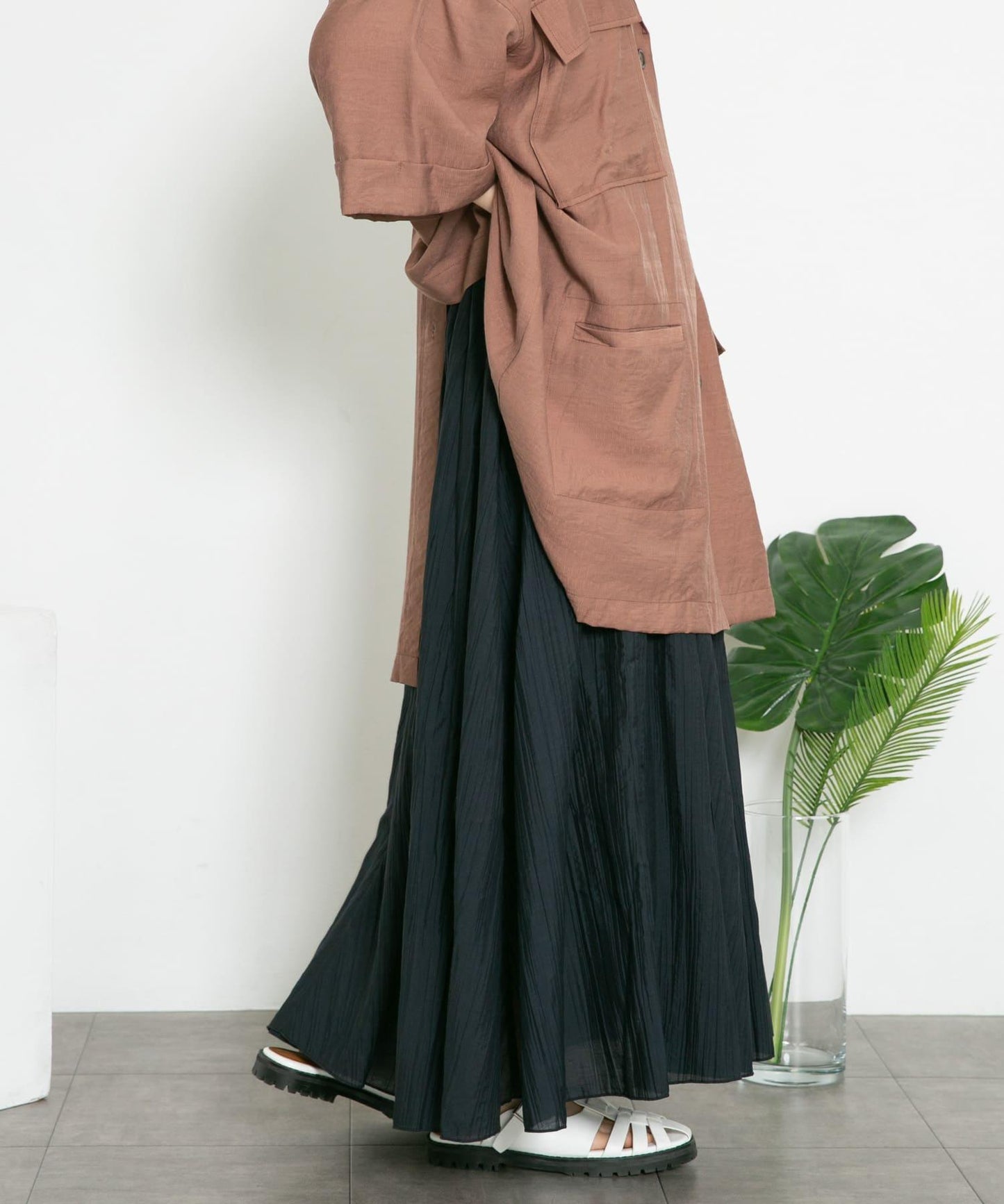 透視感蓬鬆喇叭半身裙