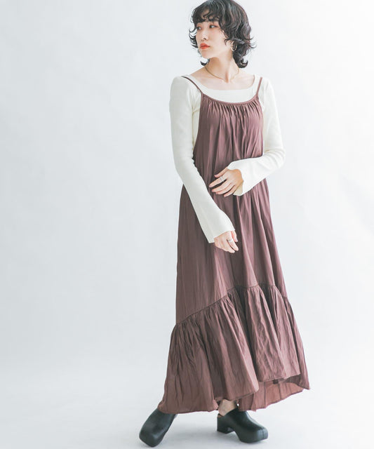 層疊吊帶連衣裙