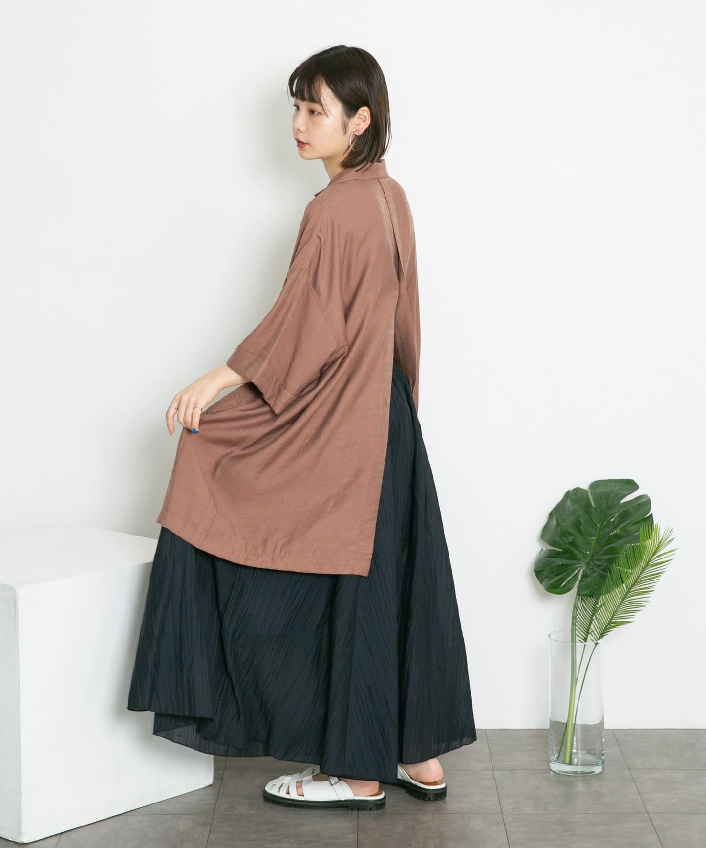 透視感蓬鬆喇叭半身裙