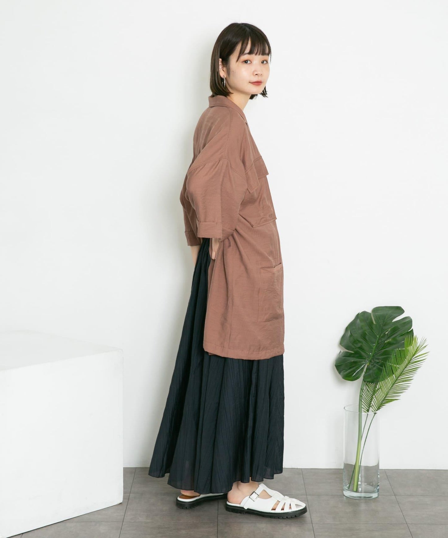 透視感蓬鬆喇叭半身裙