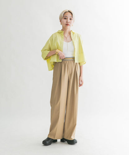 鬆緊腰設計休閒褲