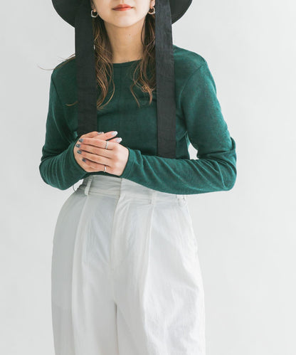 後背開口針織衫