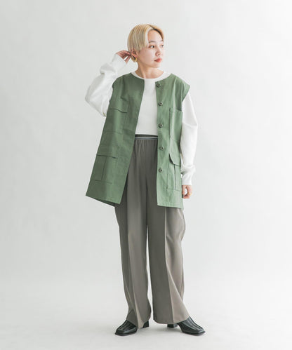 鬆緊腰設計休閒褲