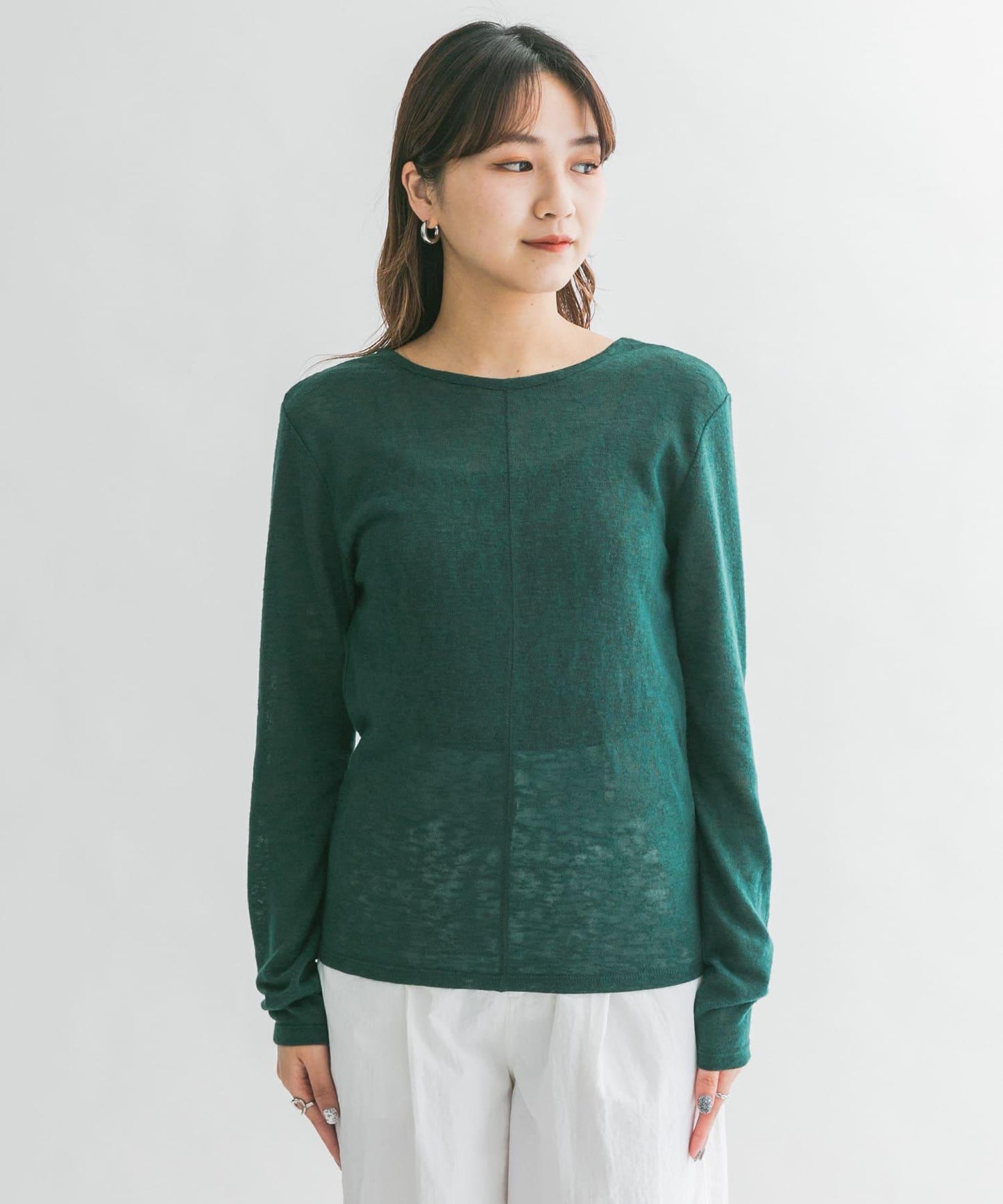 後背開口針織衫