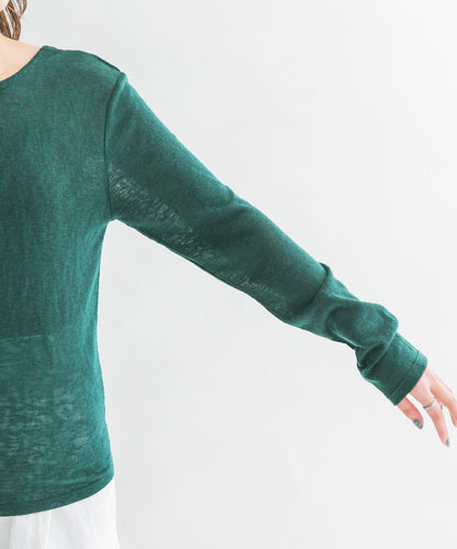 後背開口針織衫