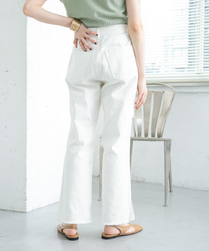 改良破洞開叉牛仔褲