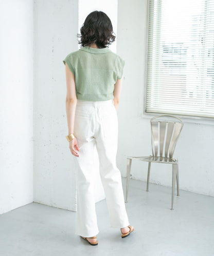 改良破洞開叉牛仔褲