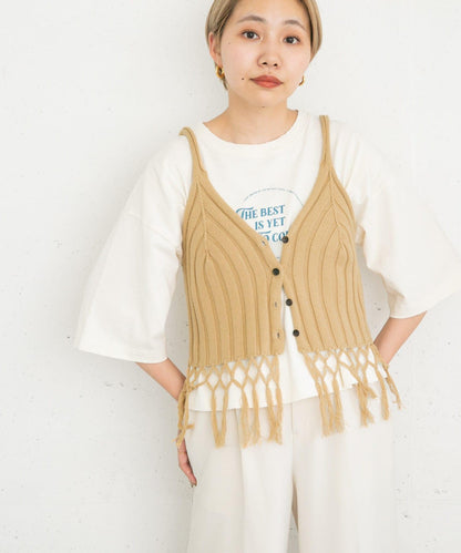 流蘇針織背心