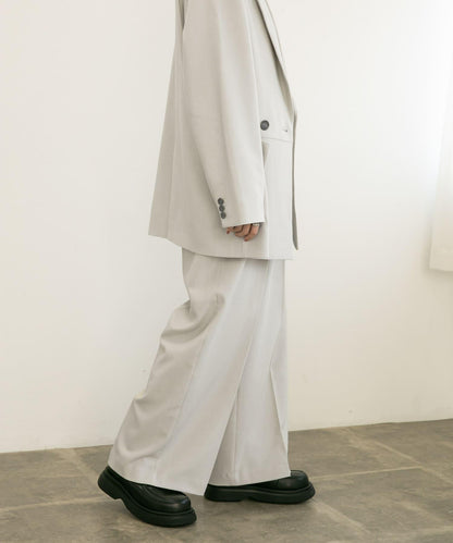 中線高腰寬腿褲