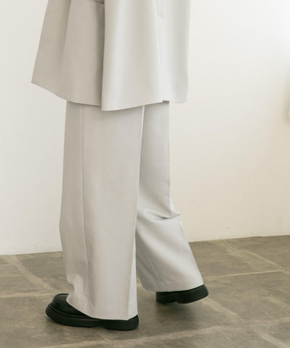 中線高腰寬腿褲