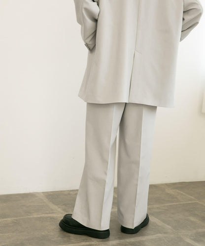 中線高腰寬腿褲