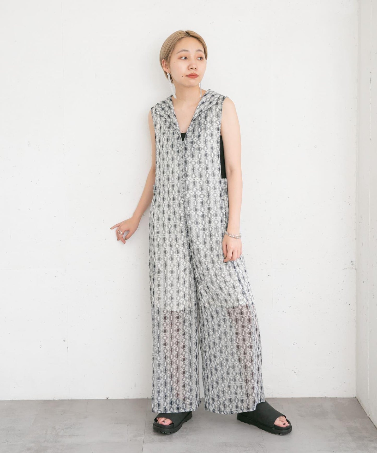 楊柳印花連體褲