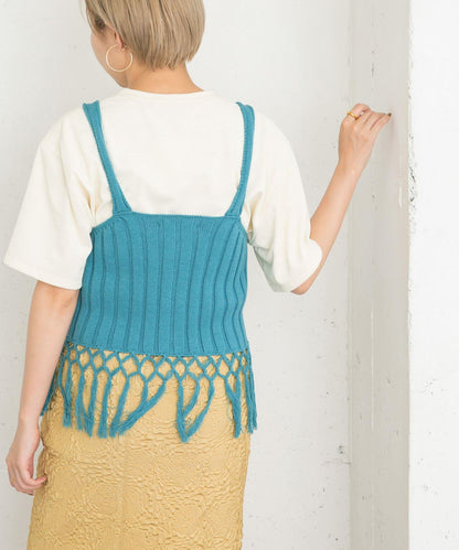 流蘇針織背心