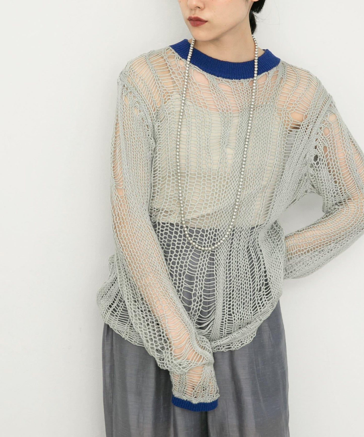 隨機鏤空編織寬鬆針織衫