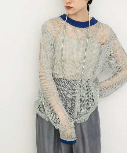 隨機鏤空編織寬鬆針織衫