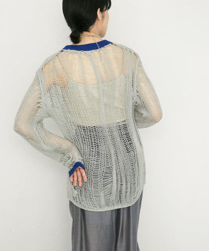 隨機鏤空編織寬鬆針織衫