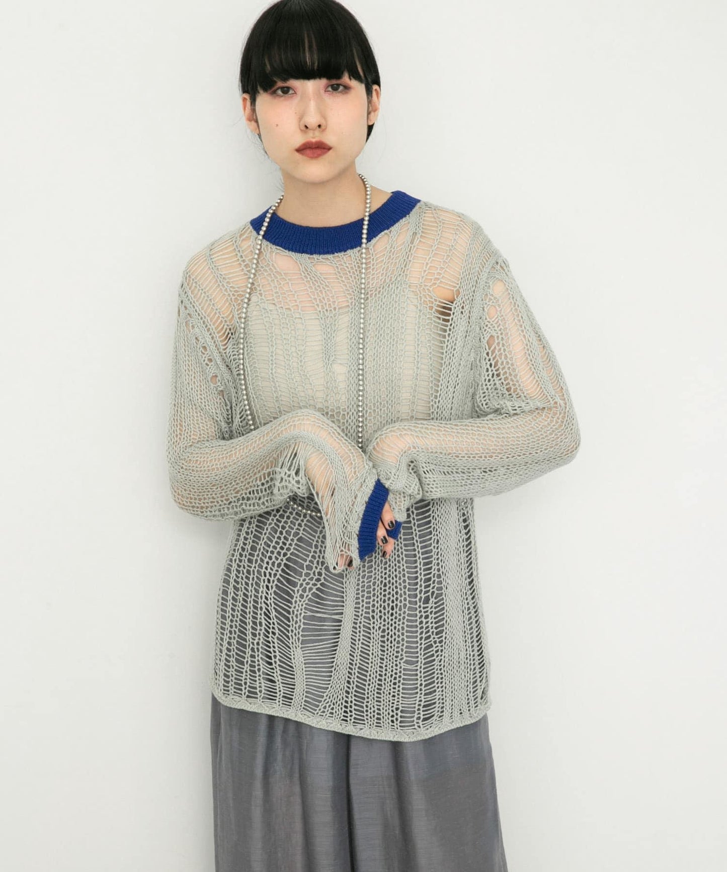 隨機鏤空編織寬鬆針織衫