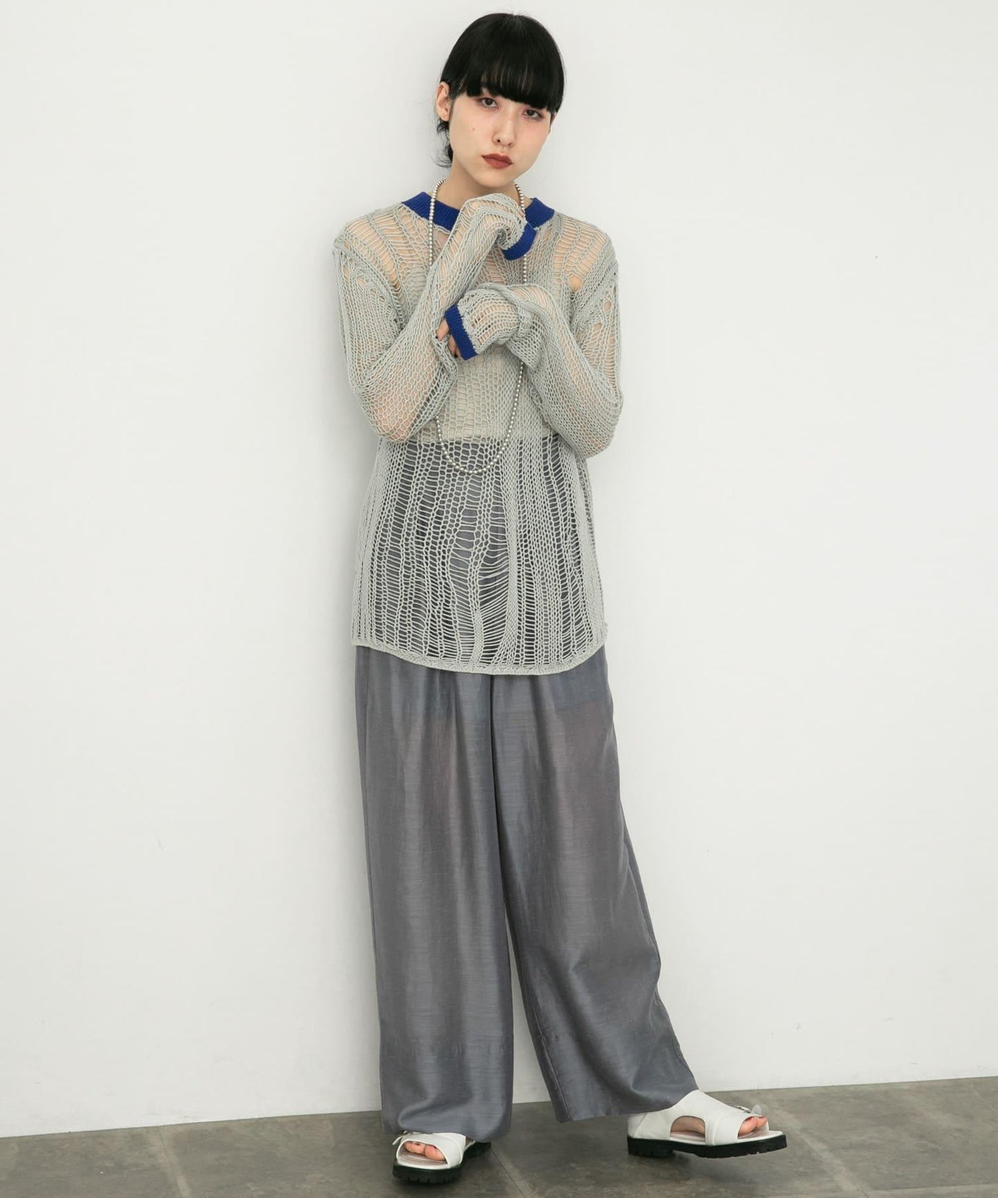 隨機鏤空編織寬鬆針織衫