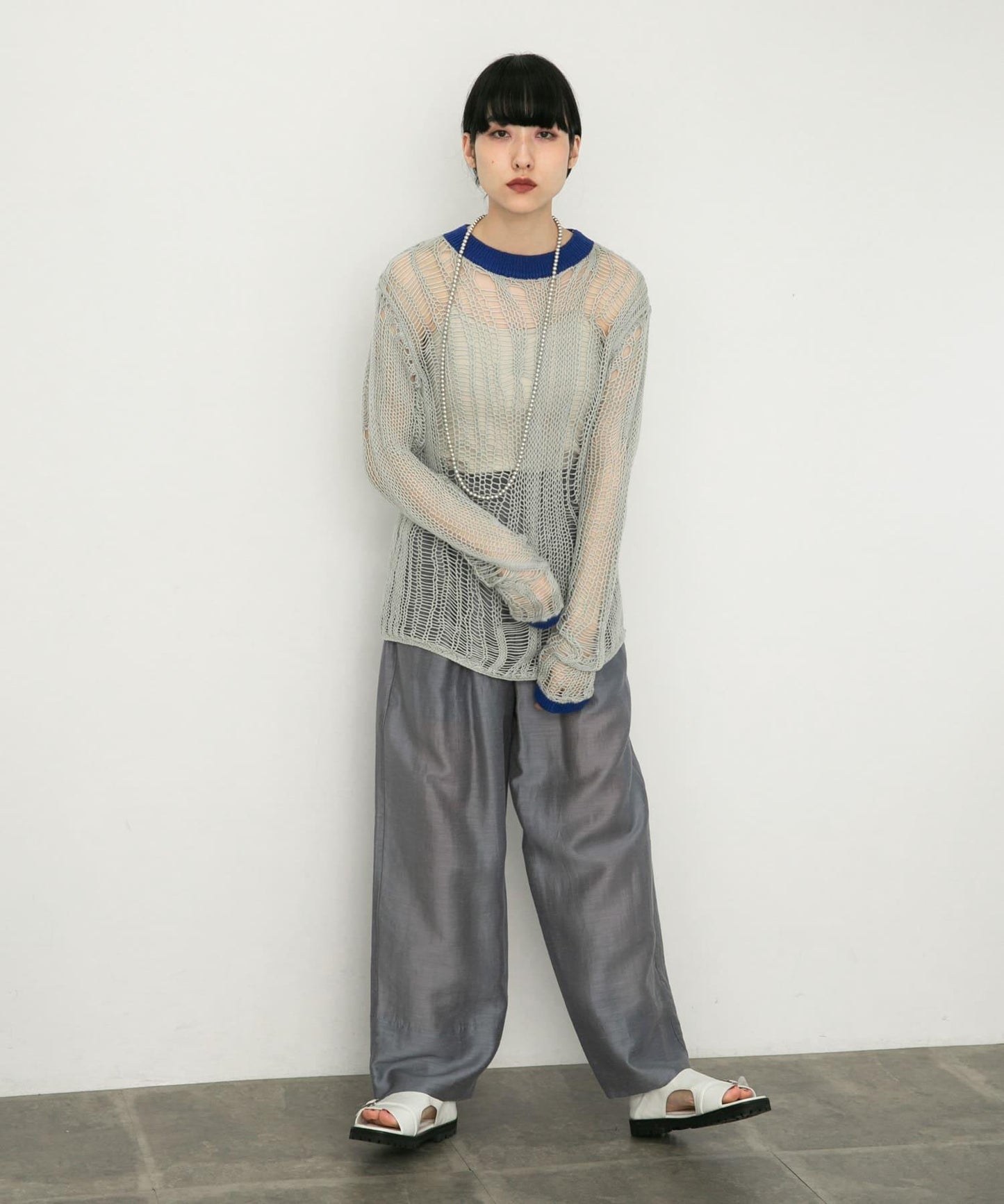 隨機鏤空編織寬鬆針織衫