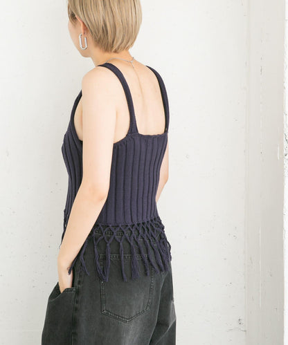 流蘇針織背心