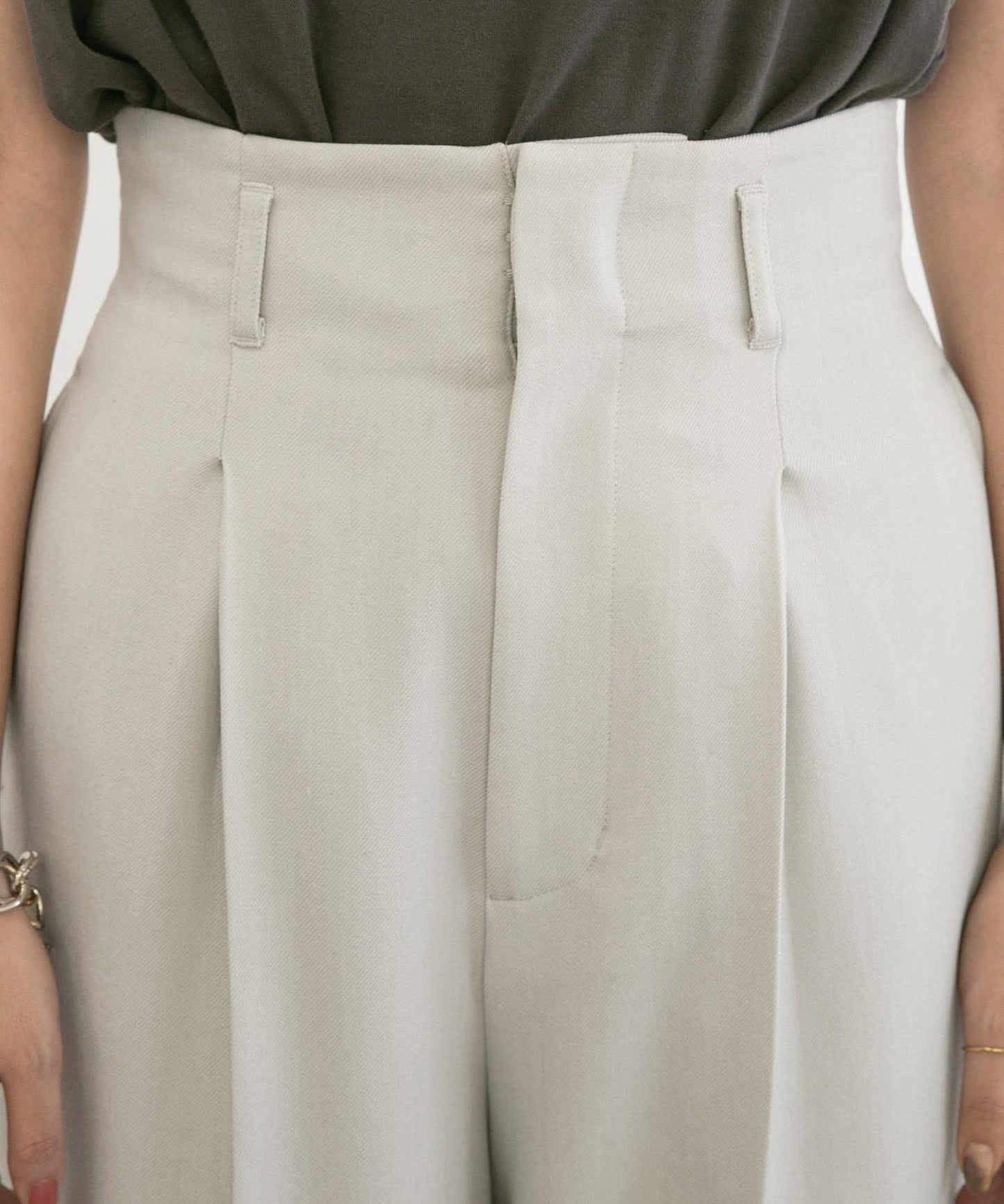 中線高腰寬腿褲