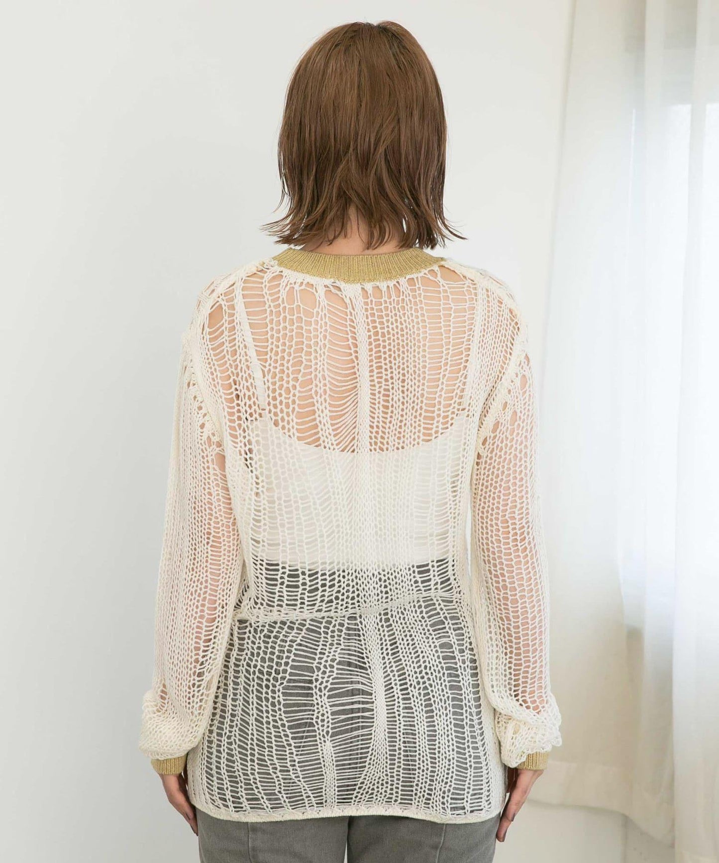 隨機鏤空編織寬鬆針織衫
