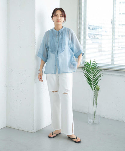 改良破洞開叉牛仔褲