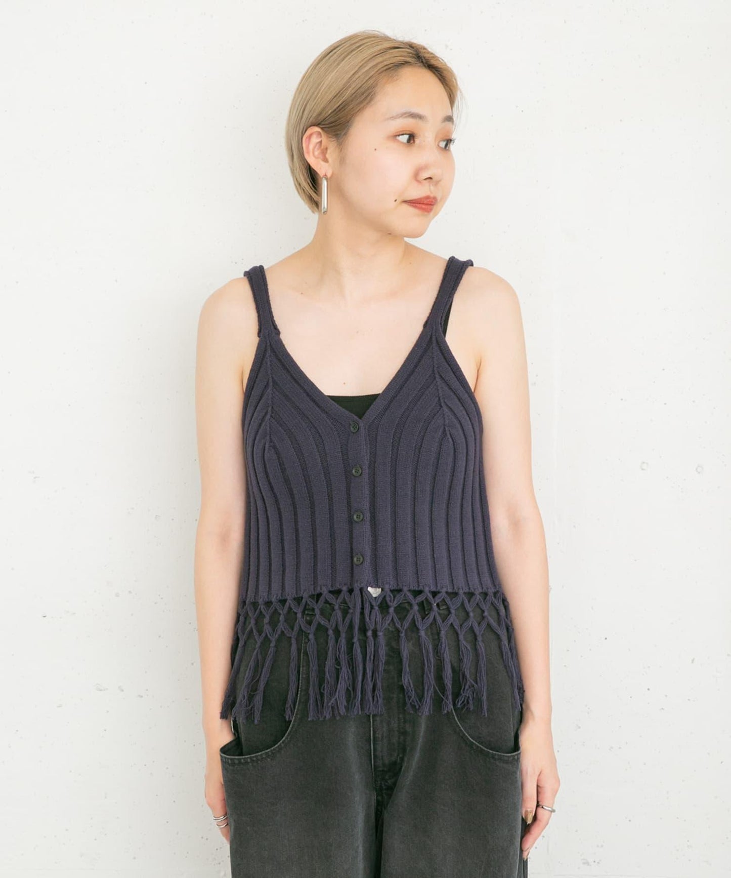 流蘇針織背心