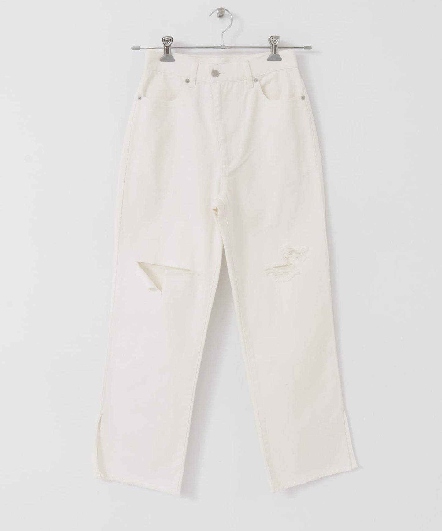 改良破洞開叉牛仔褲