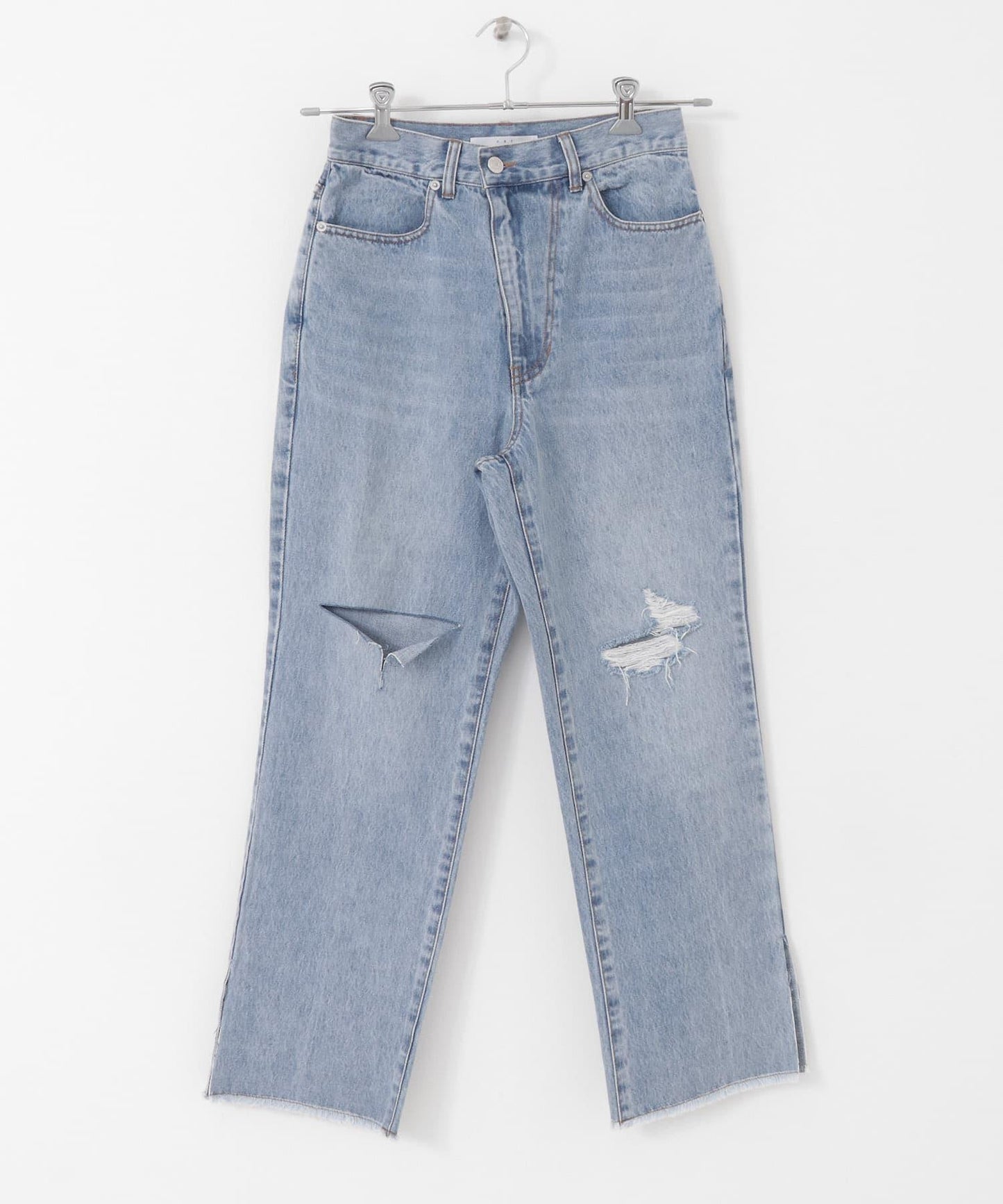 改良破洞開叉牛仔褲