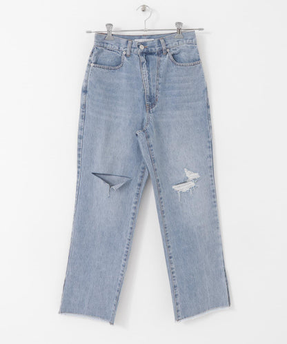 改良破洞開叉牛仔褲