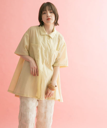 後背開口襯衫